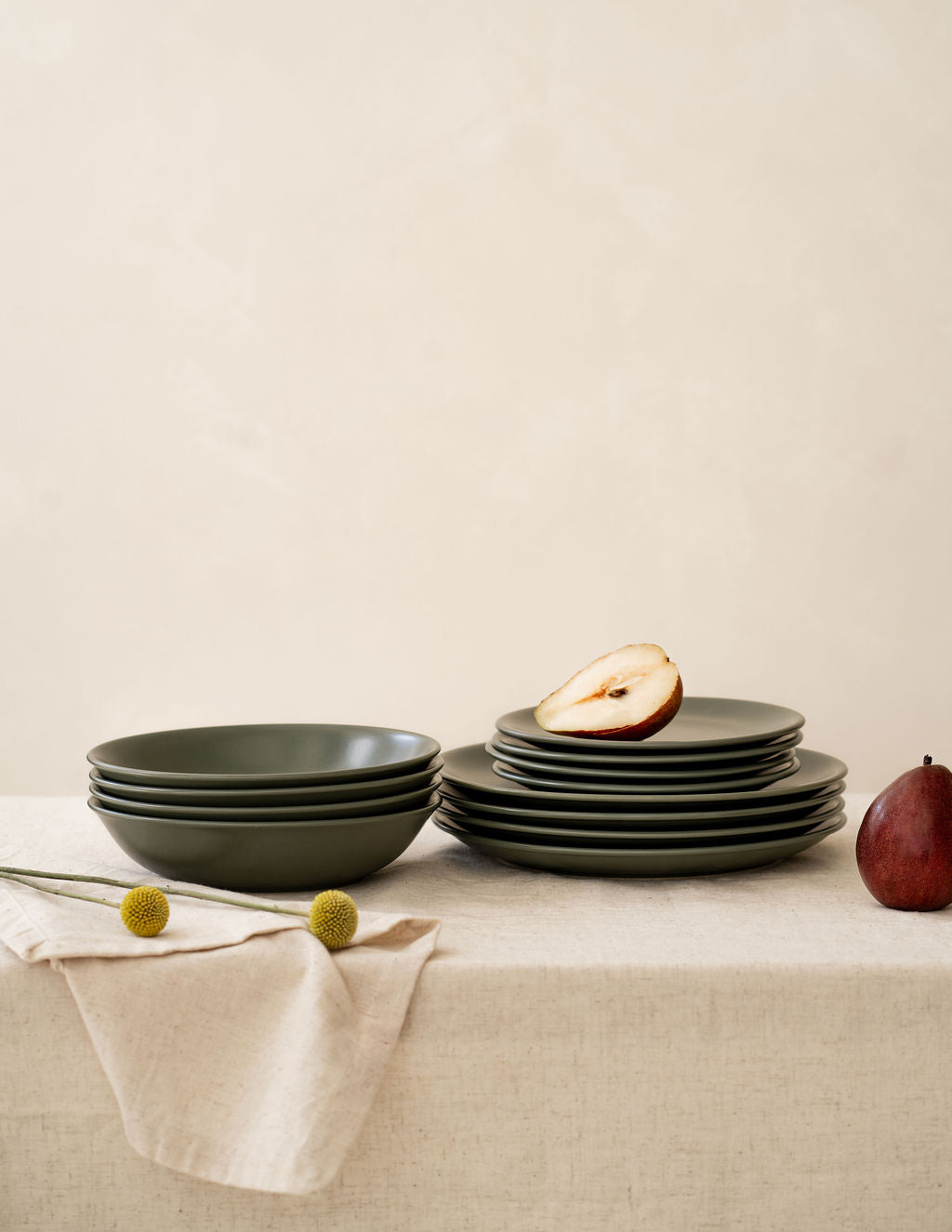 The Foundation Set: 12-piece Ceramic Dinnerware Set